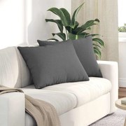 vidaXL Travesseiros de Sofá 2 pcs Cinza Escuro 70 x 50 cm tecido