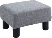 HOMCOM Pufe reposa-pés banqueta baixa em tecido de linho capacidade de carga 110 kg 40 x 30 x 24 cm cinza | Aosom Portugal