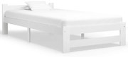 vidaXL Estrutura de cama 90x200 cm madeira pinho maciço branco