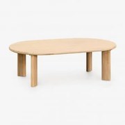 Mesa De Centro Oval Em Madeira De Acácia 100x60 Cm Leilan Marrom Acácia Claro - Sklum