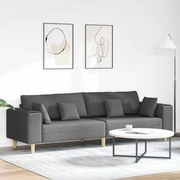 vidaXL Sofá com almofada Cinza Escuro 250 x 77 x 76 cm tecido