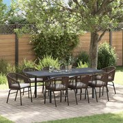 vidaXL Conjunto de Jantar para Jardim Manual 9 pcs Castanho Largo