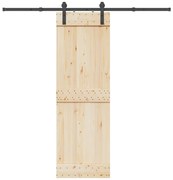 vidaXL Kit de ferragens para porta deslizante 213,5 cm aço preto