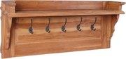 vidaXL Cabide de parede 80x16,5x35 cm madeira de teca maciça
