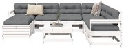 vidaXL 8 pcs conjunto sofás de jardim pinho maciço branco