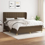 vidaXL Cama com molas/colchão 160x200 cm tecido castanho-escuro