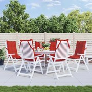 vidaXL Almofadões p/ cadeira encosto alto 6 pcs tecido oxford vermelho