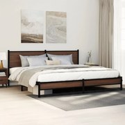 vidaXL Estrutura cama sem colchão 200x200cm metal carvalho castanho