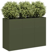 vidaXL Vaso floreira 120x40x80 cm aço laminado a frio verde