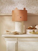 Candeeiro de mesa Urso com pé em malha tipo borboto   canela