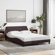vidaXL Estrutura de cama Dover 120x200 cm tecido castanho-escuro