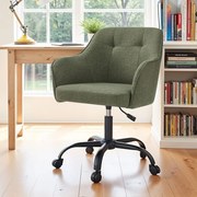 Cadeira de escritório giratória design simples com toque de elegância moderna tecido misto de algodão/linho Verde