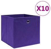 vidaXL Caixas arrumação 10 pcs 28x28x28 cm tecido-não-tecido roxo