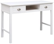 vidaXL Secretária 108x45x76 cm madeira de paulownia maciça branco