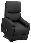 vidaXL Poltrona elevatória tecido cinzento-escuro