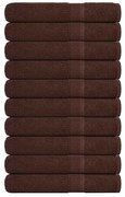 vidaXL Toalhas FROGN 10 pcs 100x200 cm 360 g/m² castanho