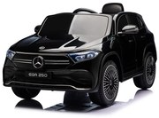 Carro elétrico bateria 12V para Crianças Mercedes-Benz EQA 250, módulo de música, banco em pele, pneus de borracha EVA Preto