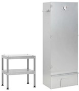 vidaXL Defumador com mesa aço galvanizado