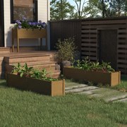 vidaXL Canteiros jardim 2 pcs 150x31x31cm pinho maciço castanho mel