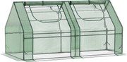 Outsunny Estufa Pequena Estufa de Exterior com Proteção Dupla Janelas Estufa para Cultivos de Plantas e Flores 180x90x90 cm Verde | Aosom Portugal