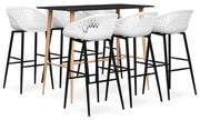 7 pcs conjunto de bar preto e branco