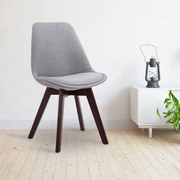 Cadeira de cozinha e sala de jantar Borneo em tecido com estrutura em Cor Nogueira 48 x 84 x 55 cm Cinzento