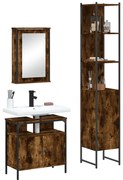 vidaXL 3 pcs conjunto de móveis WC madeira processada carvalho fumado