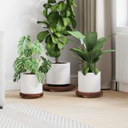 vidaXL Banqueta de Planta 3 pcs Castanho Madeira de Mogno