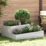 vidaXL Vaso de Jardim Prateado 100 x 100 x 50 cm Aço inoxidável