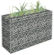 vidaXL Canteiro elevado/cesto gabião 90x30x60 cm aço galvanizado