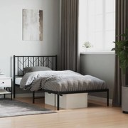 vidaXL Estrutura de cama com cabeceira 100x190 cm metal preto