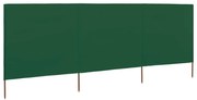 vidaXL Para-vento com 3 painéis em tecido 400x120 cm verde
