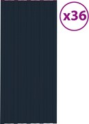 vidaXL Painéis de telhado 36 pcs 100x45 cm aço galvanizado antracite