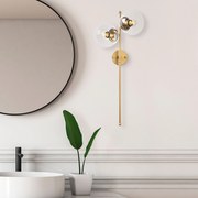 Aplique de Parede Fazli – Dourado Brilhante – 32 x 27 x 72 cm