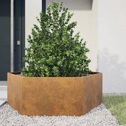 vidaXL Vaso floreira jardim hexagonal 138x120x45 cm resistência ao aço