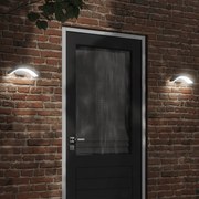 vidaXL Candeeiros parede LED p/ exterior 2 pcs alumínio fundido preto