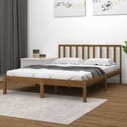 Estrutura de cama super king 180x200 cm pinho castanho-mel