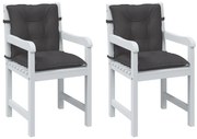vidaXL Almofadões lombares p/ cadeiras 2pcs mesclado tecido antracite