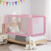 vidaXL Barra de segurança p/ cama infantil tecido 140x25 cm rosa