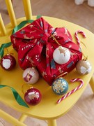 Lote de 6 bolas de Natal em 3D vermelho