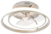 Ventilador de teto de aço 46,5 cm incl. LED com controle remoto - Kees