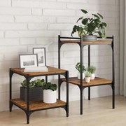 vidaXL Estante de Prateleira 4 pcs Castanho 40 x 40 x 1,5 cm