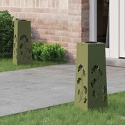 vidaXL Luz Solar LED de Caminho 2 pcs Verde Oliva Aço Laminado a Frio