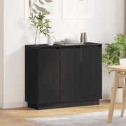 Sideboard vidaXL com LED Carvalho Preto 90x32x75 cm em madeira engenheirada