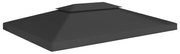 vidaXL Cobertura de gazebo com 2 camadas 310 g/m² 4x3 m preto