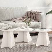 vidaXL Conjunto de Mesas de Café 3 pcs Branco 49 x 49 x 30 cm