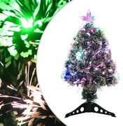 vidaXL Árvore de Natal pré-iluminada 64 cm fibra ótica verde e branco