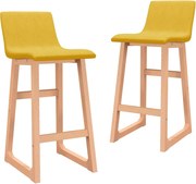 vidaXL Bancos de bar 2 pcs tecido amarelo mostarda