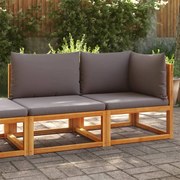 vidaXL Sofá de jardim vidaXL com almofadas, 2 lugares, madeira de acácia e corda