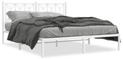 Estrutura de cama com cabeceira 150x200 cm metal branco